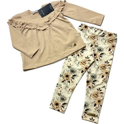 Komplet  bawełniany dla dziewczynki BLUZKA + LEGGINSY - Star Kids